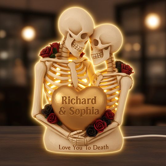 Discover Skeleton Couple Light Box - Personalized Gift For Couples
