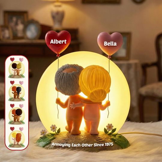 Discover Funny Old Couple Light Box - Personalized Anniversary Gift For Couples