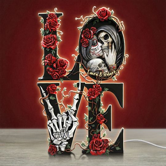 Romantic Skeleton Light Box Personalized Gifts For Couple