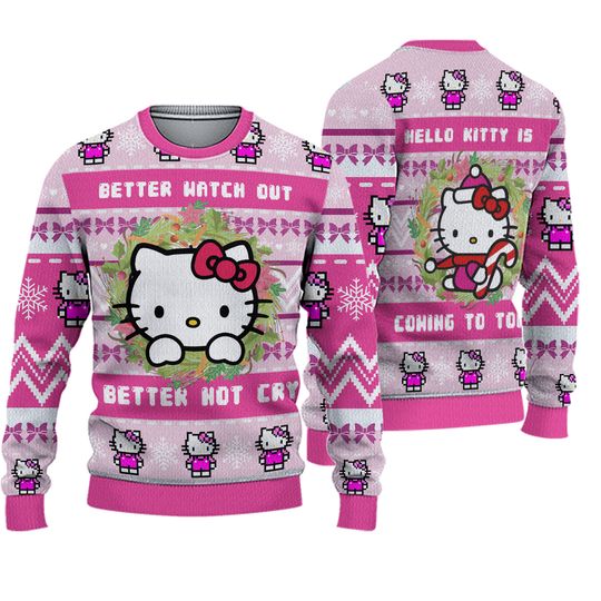 Hello Kitty is Coming to Town Ugly Christmas Sweater