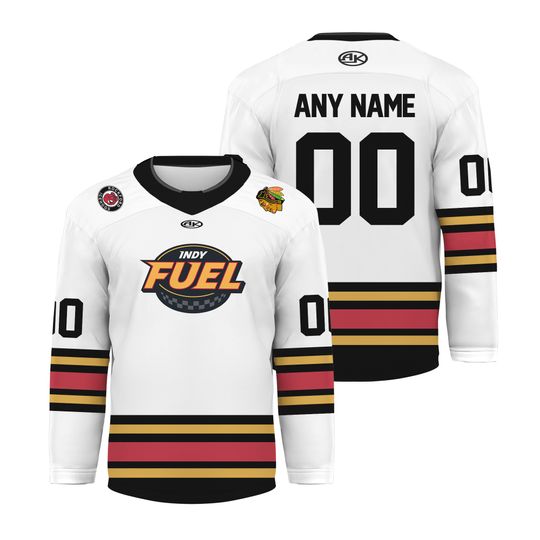 Personalized Indy Fuel White V-shaped Hockey Shirt Men's Fan Gear Xmas Gift