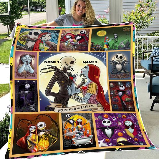 Personalized Jack And Sally Forever & Lover Nightmare Before Fleece Blanket