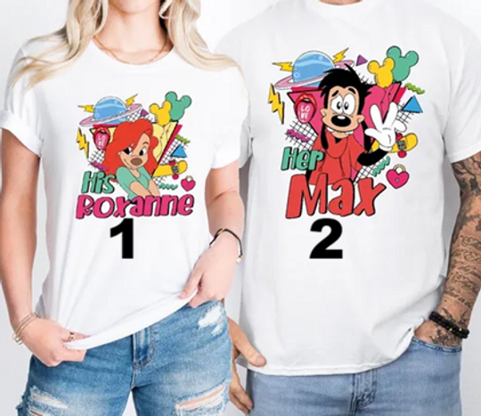 Disney His And Her Shirt, Her Max His Roxanne Couple Shirt, Disneyland Valentine's Day Shirt, Roxanne Max Matching Couple Shirt