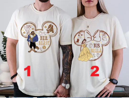 Disney His Her Valentine Shirt, Disney Valentine's Day Tee, Disney Boyfriend Girlfriend Sweatshirt, Princess Rapunzel Belle Cinde Tee