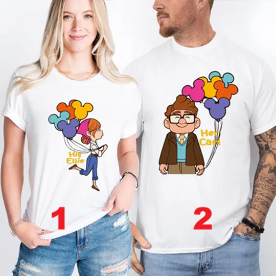 Disney His Ellie Her Carl Couple Shirt, Disney Carl And Ellie Couple Shirt, Up Ellie Carl Matching Shirt, Disneyland Valentine's Day Shirt