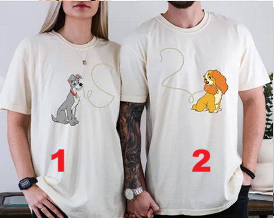 Disney Lady And Tramp Shirt, Lady And Tramp Couple T-Shirt, Disney Dogs Valentine Shirt, Disney Couple Matching Tee, Lady Tramp Matching Tee