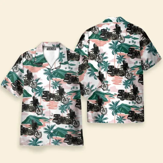Discover Motorcycle Hawaiian Button Down Shirt