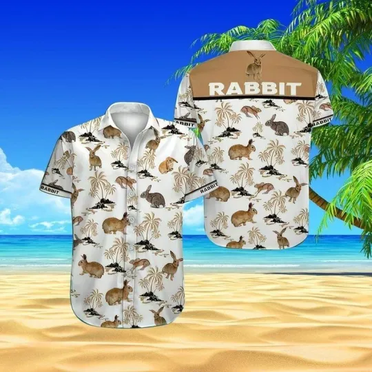 Discover Rabbit Aloha Hawaiian Button Down Shirt