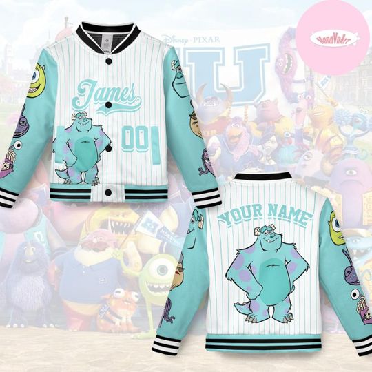 Discover Personalized Disney Monsters Inc Baseball Jacket, Mike Wazowski Sully Boo Kids Youth Adult Team, Monsters University Family Group Matching