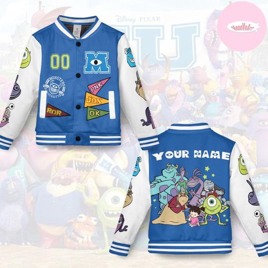 Discover Personalized Disney Monsters Inc Baseball Jacket, Mike Wazowski Sully Boo Group Kids Youth Adult Baseball Team, Monsters University Family