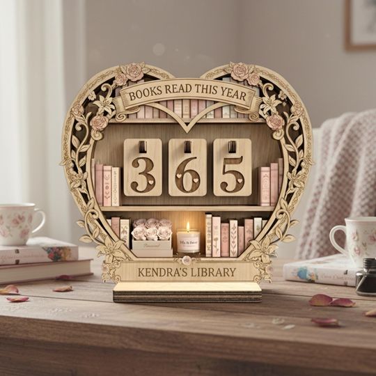 Discover Custom Name Floral Book Read This Year Counter, Romance Books Tracker Sign, Personalized Valentine's Gift for Book Lover, Bookish Home Decor