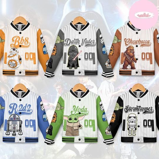 Discover Personalized Disney Star Wars Baseball Jacket, Galaxy's Edge Star Wars Birthday Boy/Girl Kid Youth Adult Team