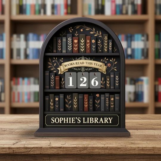 Discover Custom Books Read This Year Tracker, Custom Wooden Bookshelf Decor, Reading Goal Counter, Book Lovers Gift, Custom Library Sign