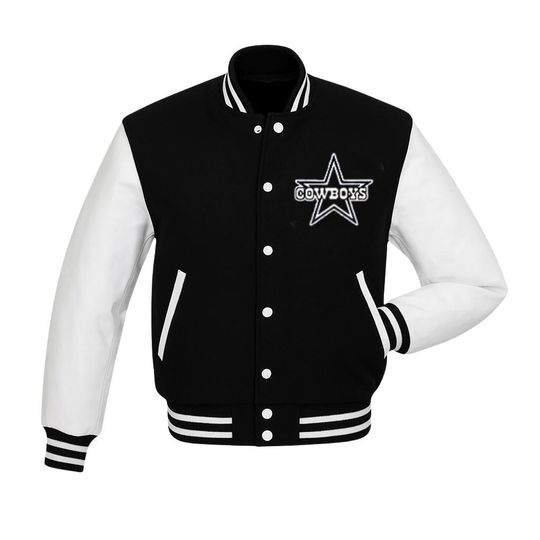 Discover Cowboys Varsity Wool & PU Leather Baseball Jacket