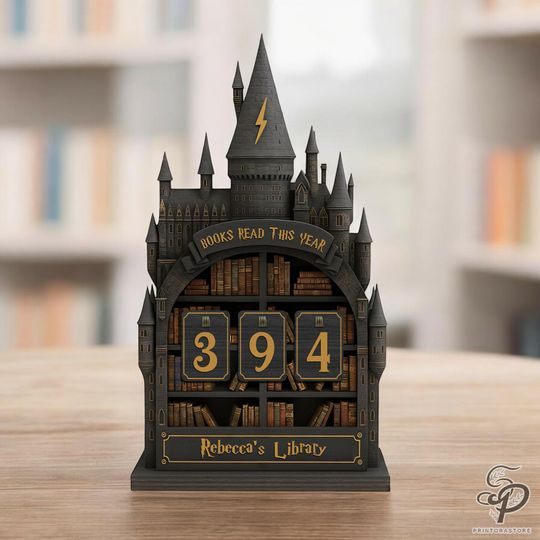 Discover Personalized Books Read This Year Sign, Wizard Castle Reading Tracker, Magical Library Book Count Board, Fantasy Book Lover Gift