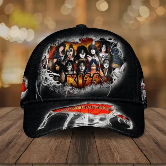 Discover KISSSS Band Baseball Cap – AOP All Over Print Rock Music Hat for Fans Gift