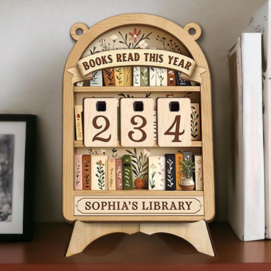 Discover Personalized Floral Books Read Tracker, Flower Books Read This Year Counter, Bookshelf Counter with Name, Gift for Readers, Bookish Decor