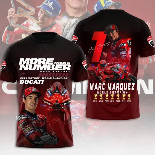 Discover Duca Lenovo Team x Marc Marquez World Champion 3D Shirt