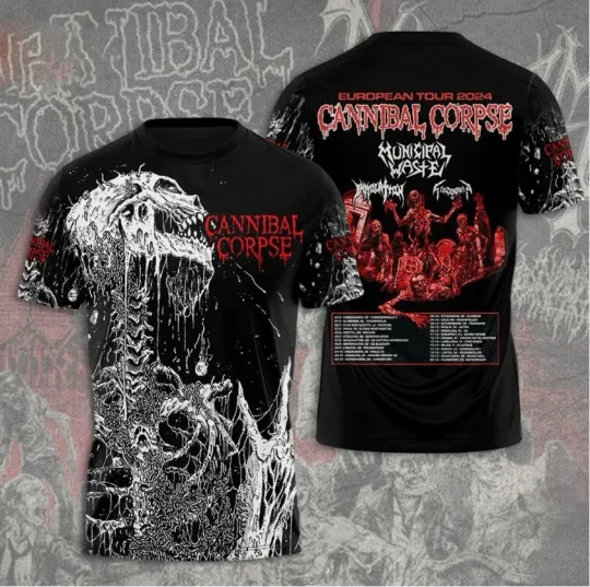 Cannibal Corpse Europe Tour 3D T-Shirt All sizes