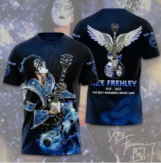 Discover Ace Frehley 1951-2025 T-shirt 3D The Best Memories
