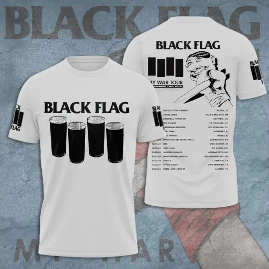 Discover Black Flag My War Tour AOP 3D T-Shirt
