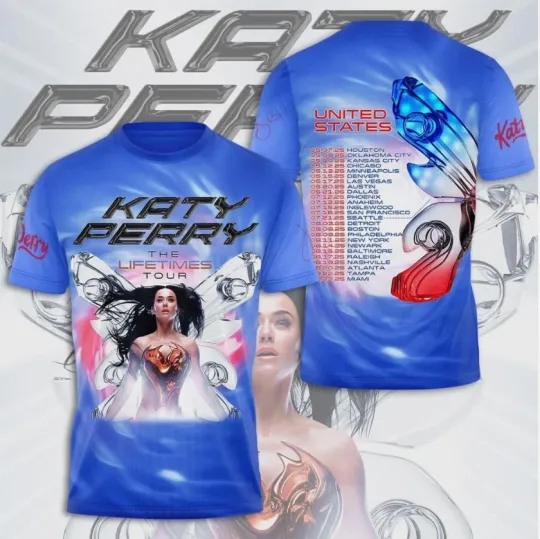 Discover Katy Perry The Life Tour 2025 3D T-Shirt
