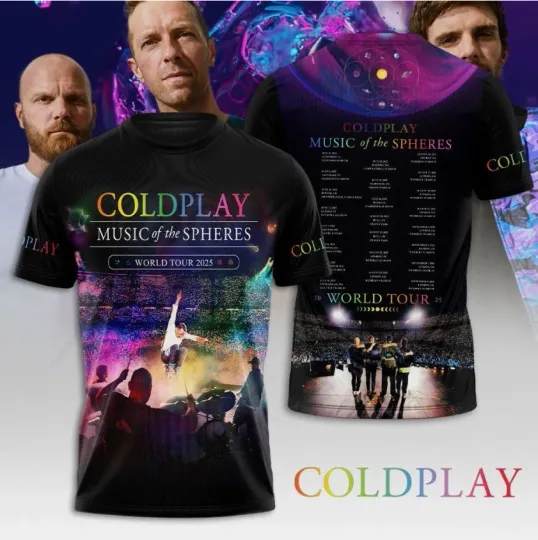 Coldplay Music Of The Spheres Live 2025 Tour 3D T-Shirt