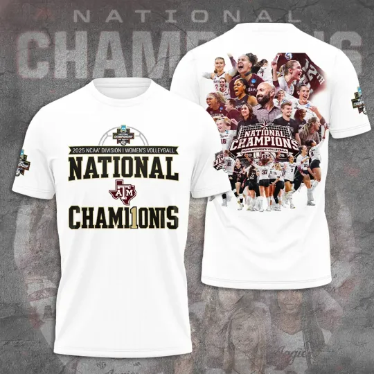 Discover A&MAggies Women’s 2025 Volleyball National Champions Tshirt