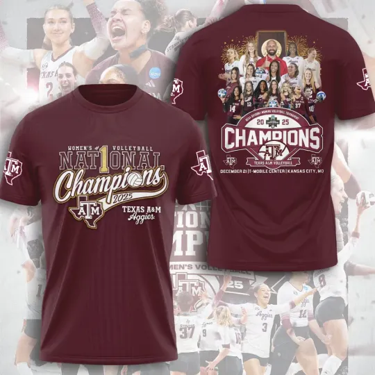Discover A&M 2025 Women’s Volleyball National Champions Tshirt