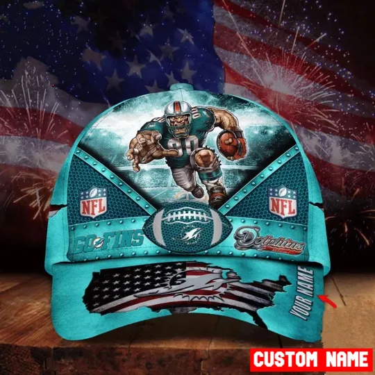 Discover Personalized Miamiiiii DoIphins 4th of July Baseball Cap USA Flag Hat