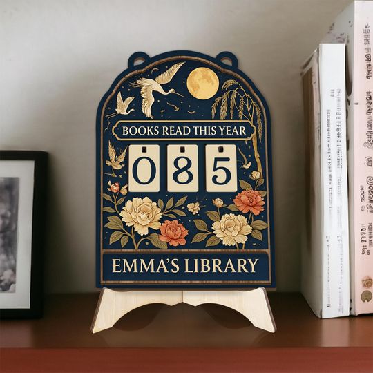 Discover Personalized Wooden Book Tracker Sign, Books Read This Year Counter, Custom Library Reading Tracker Gift for Book Lovers & Readers