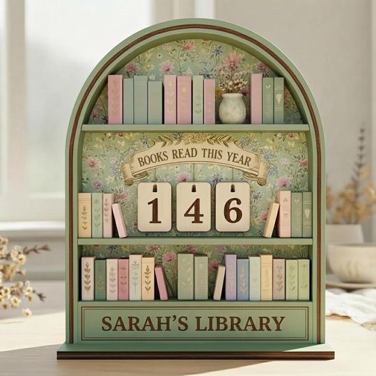 Discover Personalized Pastel Floral Book Tracker Sign  Cottagecore Books Read Counter, Wildflower Wooden Library Decor, Book Lover Gift