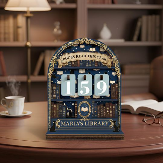 Discover Personalized Book Tracker for Readers, Custom Books Read Counter, Starry Bookshelf Decor, Cat Lover Reading Sign, Gift for Book Lovers