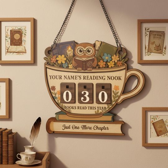 Discover Personalized Book Tracker Sign, Custom Reading Tracker, Library Decor, Book Lover Gifts, Books Read This Year Counter, Reading Lover Gift