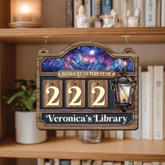 Personalized Books Read Tracker - Books Read This Year, Bookshelf Counter, Bookish Decor, Bookish Gift, Gift for Readers, Book Lovers Gift
