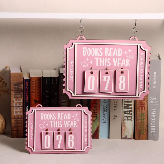Discover Personalized Books Read Tracker - Books Read This Year Counter, Bookshelf Tracker, Bookish Ticket Sign, Gift for Reader, Book Lovers Gift