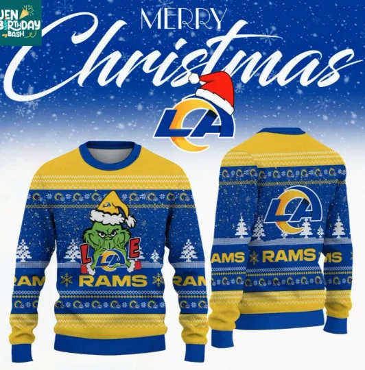 Discover Los Angeles Ram funny character Loves football Christmas 2025 Ugly Sweaters