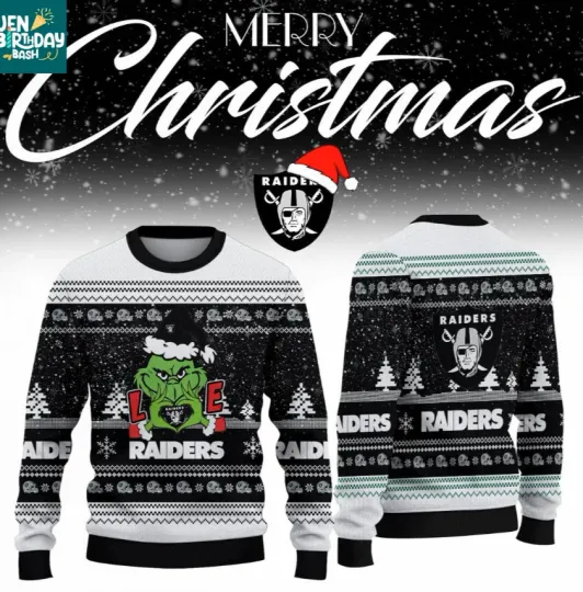 Discover Las Vegas Raider funny character Loves football Christmas 2025 Ugly Sweaters