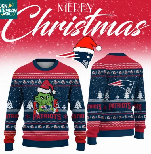 Discover New England Patriot funny character Loves football Christmas 2025 Ugly Sweaters