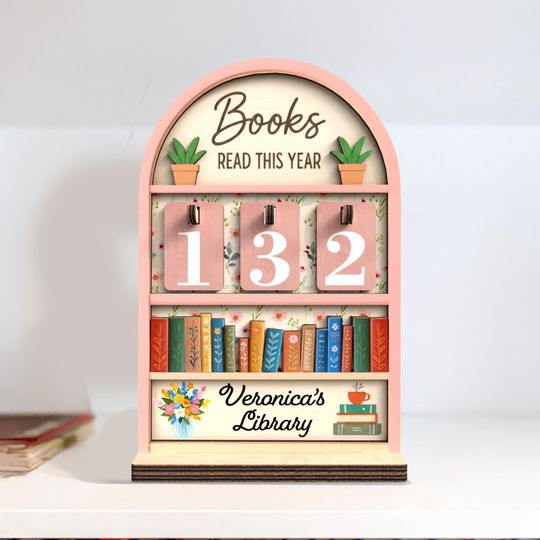 Discover Personalized Vintage Book Read Tracker, Book Lover Gift, Reading Tracker, Library Decor, Books Read This Year Counter, Reading Lover Gift