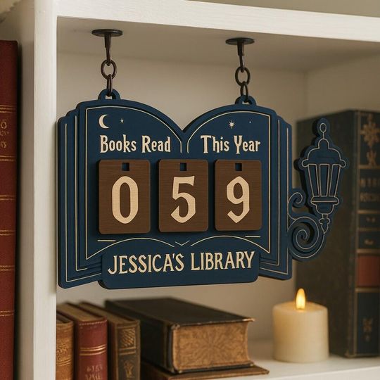 Discover Personalized Books Read Tracker - Books Read This Year, Bookshelf Counter, Bookish Decor, Bookish Gift, Gift for Readers, Book Lovers Gift