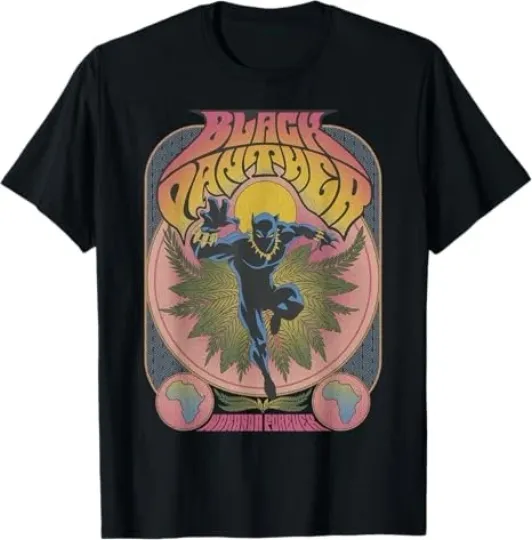 Discover Marvel Black Panther Vintage 70's Poster Style T-Shirt S - 5XL