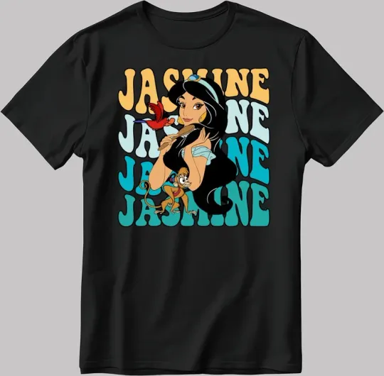Discover Disney Princess Jasmine Portrait Black T-Shirt