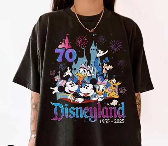 Discover 70th Anniversary Disney World 2025 Mickey & Friend T-Shirt Unisex Adult 2025