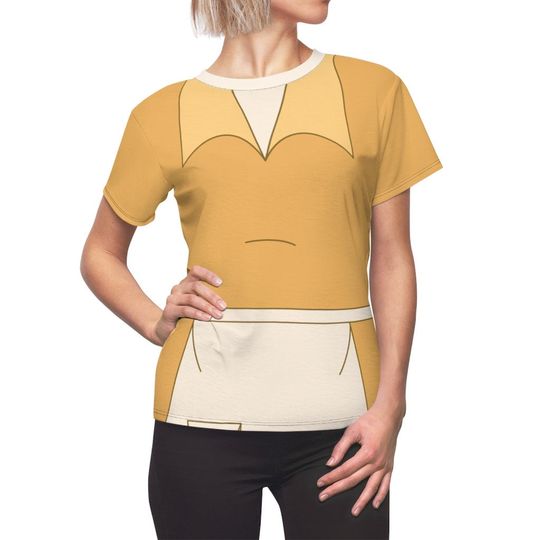 The Princess and the Frog Costume, Tiana Yellow Waitress Uniform Women Shirt