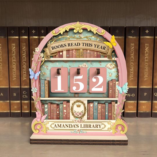 Discover Personalized Vintage Book Read Tracker, Book Lover Gift, Reading Tracker, Library Decor, Books Read This Year Counter, Reading Lover Gift