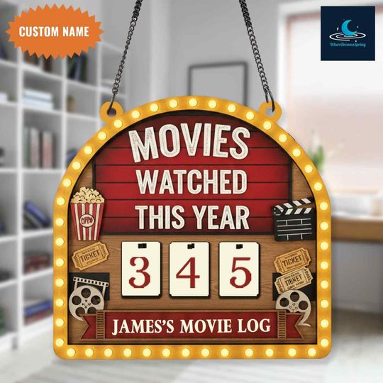 Discover Personalized Movie Tracker Sign, Custom Movie Tracker Marquee Light Design, Gift For Movie Lovers, Film Lover Gift, Retro Theater Style