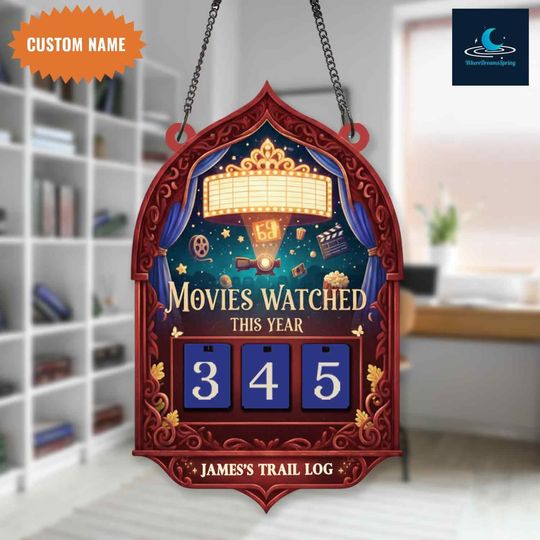 Discover Personalized Movie Tracker Sign, CUSTOMIZABLE Cinema Marquee Decor, Movies Watched Counter, Film Lover Gift, Gift For Movie Lover.