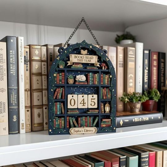 Discover Personalized Wooden Book Tracker Sign for Library Decor