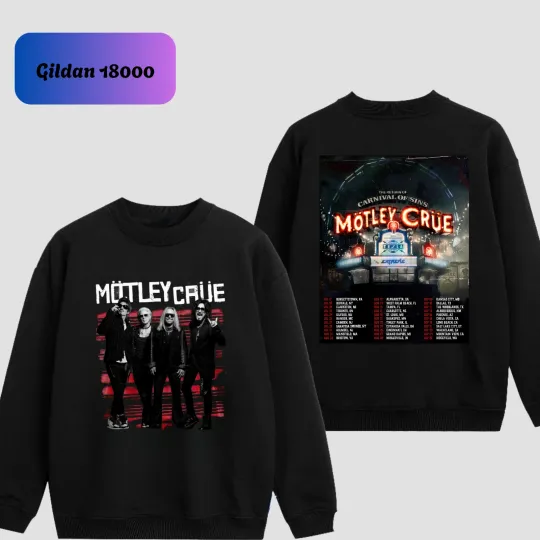 Discover Motley Crue Carnival of Sins Shirt, Motley Crue Tour 2026 Unisex Sweatshirt